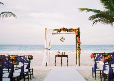 Colorful beach wedding gazebo